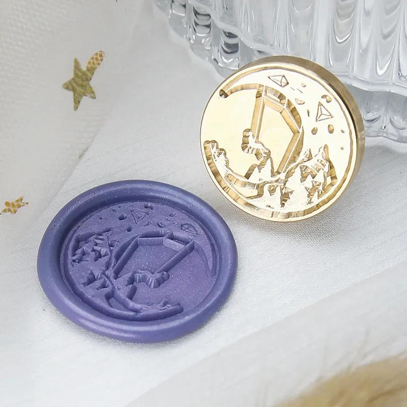 Wax Seal Stamp Moon Stars Vintage Sealing Stamp Head For Cards Craft Envelopes Wedding Wax Lacquer for Seals Scrapbooking