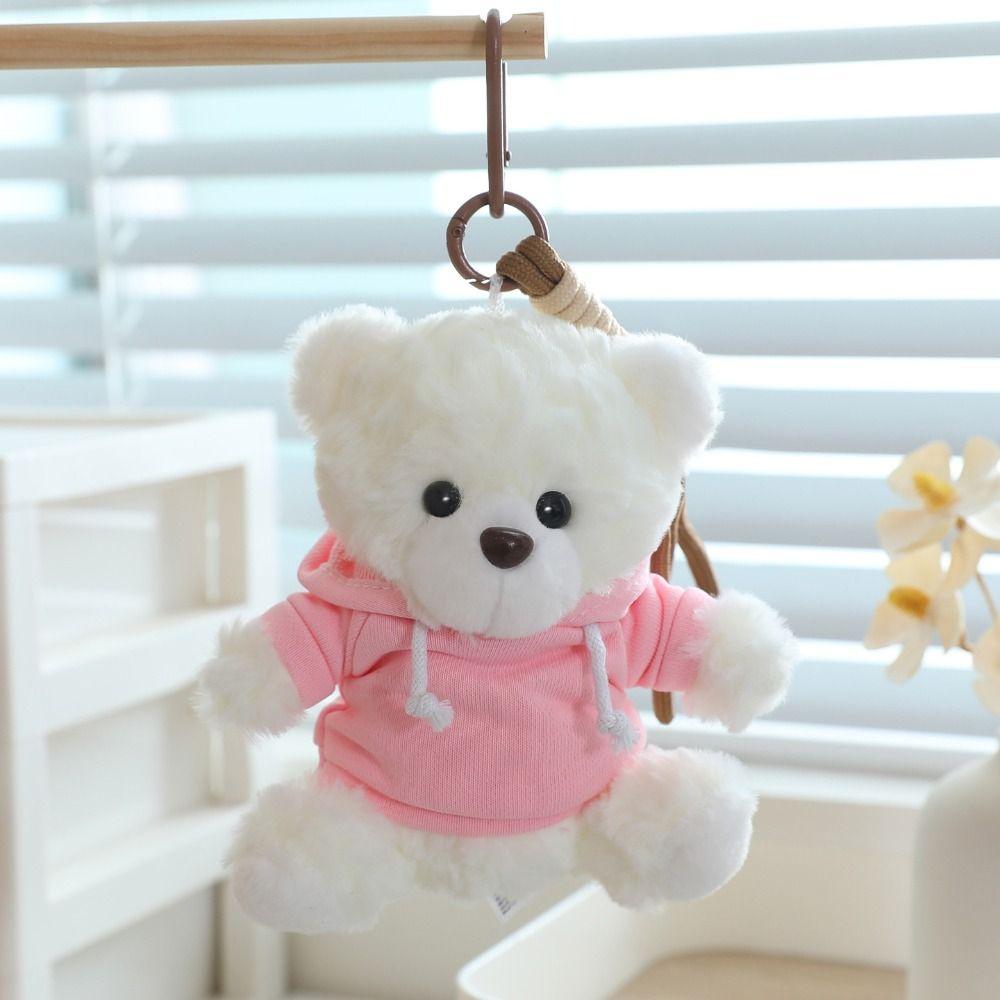 Kawaii Bär Plüsch Schlüsselanhänger Cartoon Kleiner Bär Stofftier Puppe Kapuzenpullover Bär Anhänger Dekoration