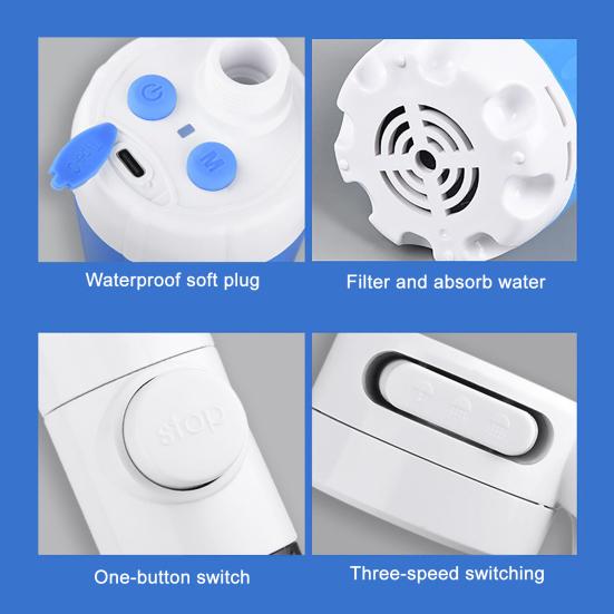 Portable Camping Shower USB Rechargeable Outdoor Hiking Camp Shower Pump Car Washing Pet Cleaning RV Traveling Electric Shower Head Sprayer