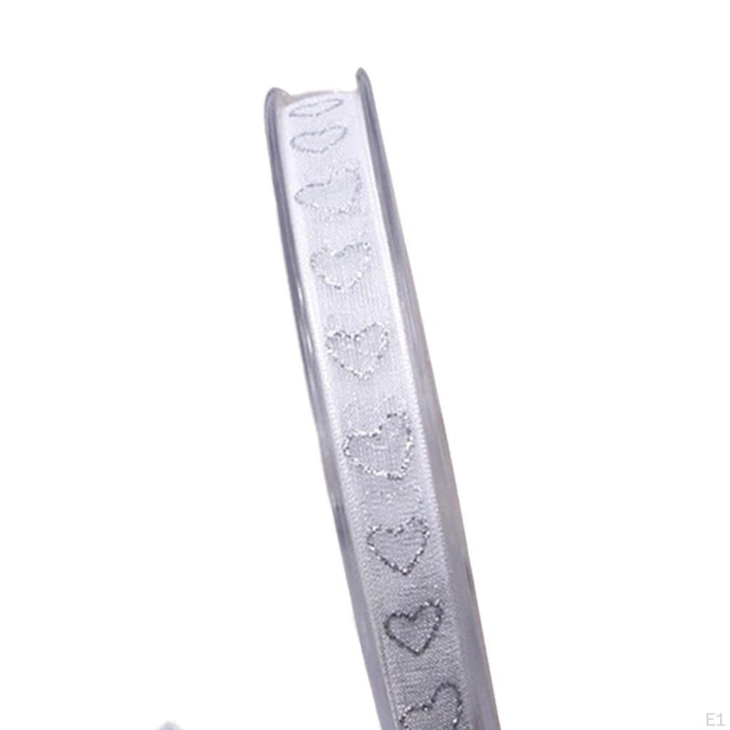 2 Roll Valentine's Day Ribbons Gift Wrapping Wired Heart for Wreath Party