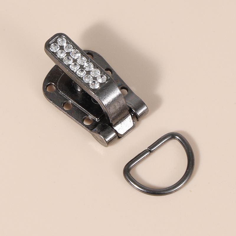 High-Quality Rhinestone Fur Coat Buttons and Buckle Set with Metal Snap and Duckbill Clasp