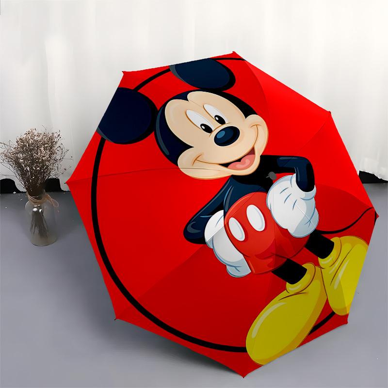 Mickey Mouse, Cartoon Themed Automatic Opening and Closing Umbrella, Brightly Colored 8-rib Portable Umbrella, Suitable for Men and Women, A Perfect G