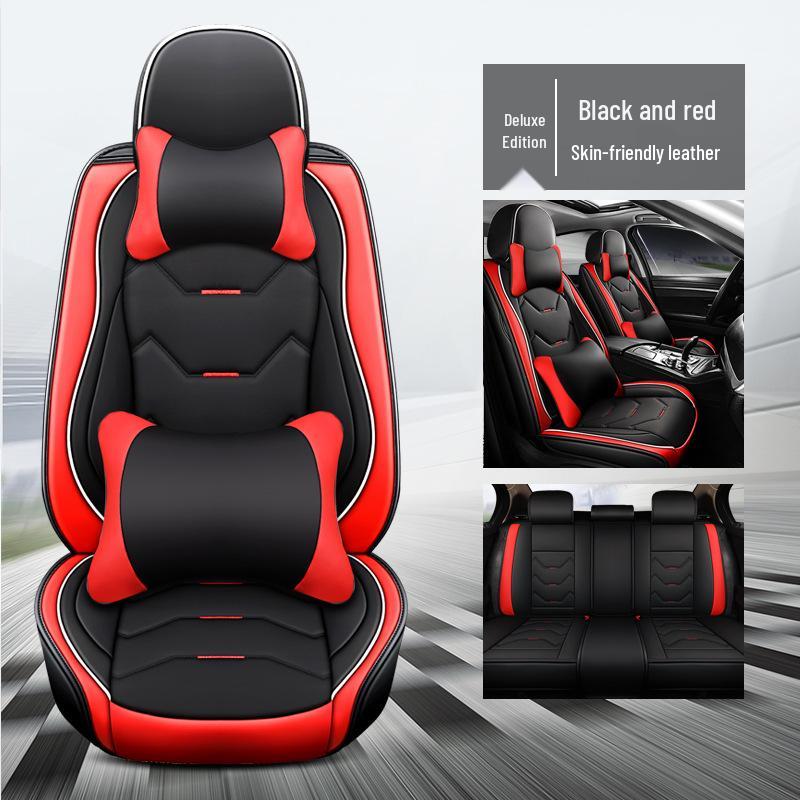 Universal Cute Full Wrap Car Seat Cushion - All-Season, Summer Surround, Goddess Leather Design