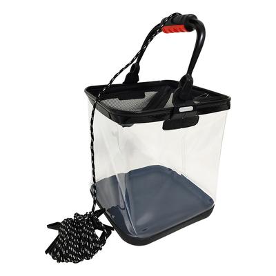 Orrudo Fishing Gear Folding Bucket for Fishing Observation Bucket Water Collection Compact Lightweight Transparent with Rope Qb500130b01n0 "Mierdo A"