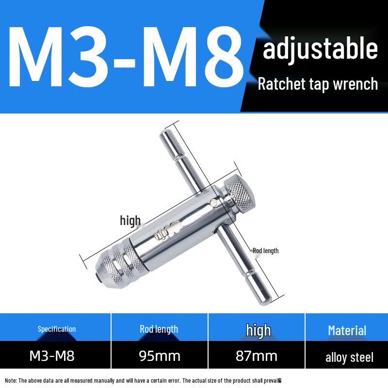 Manual Ratchet Hand Tap Wrench Set for Threading and Reaming