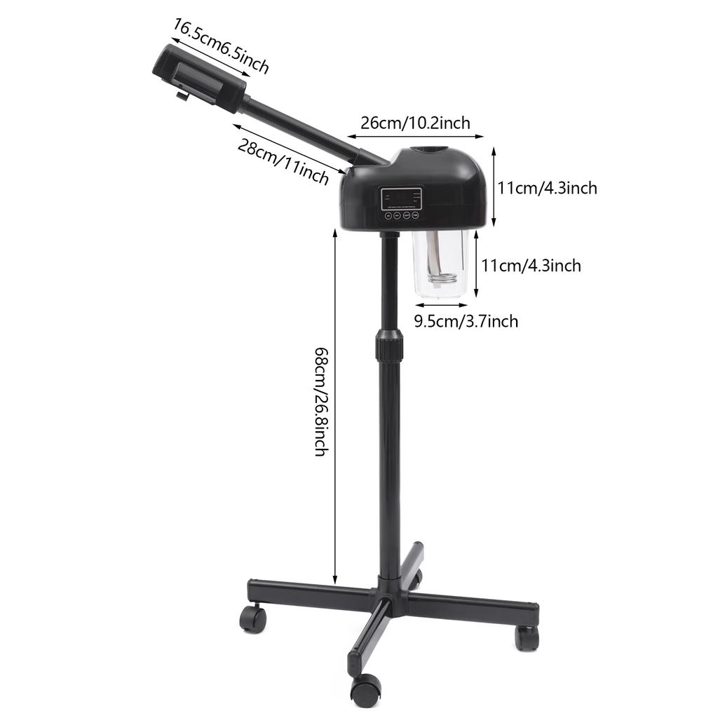 Professional Ozone Facial Steamer 600ml Nano Moisturizing Skin Care Machine w/Adjustable Stand for Home Spa Beauty