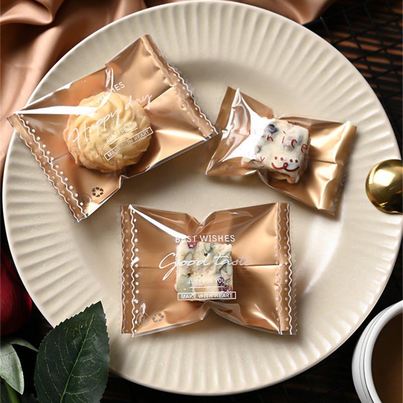 100 st Engångssockerpåsar för Kaffe Bakning DIY Manuell Kola Godis Choklad Maskin Förseglad Förpackning