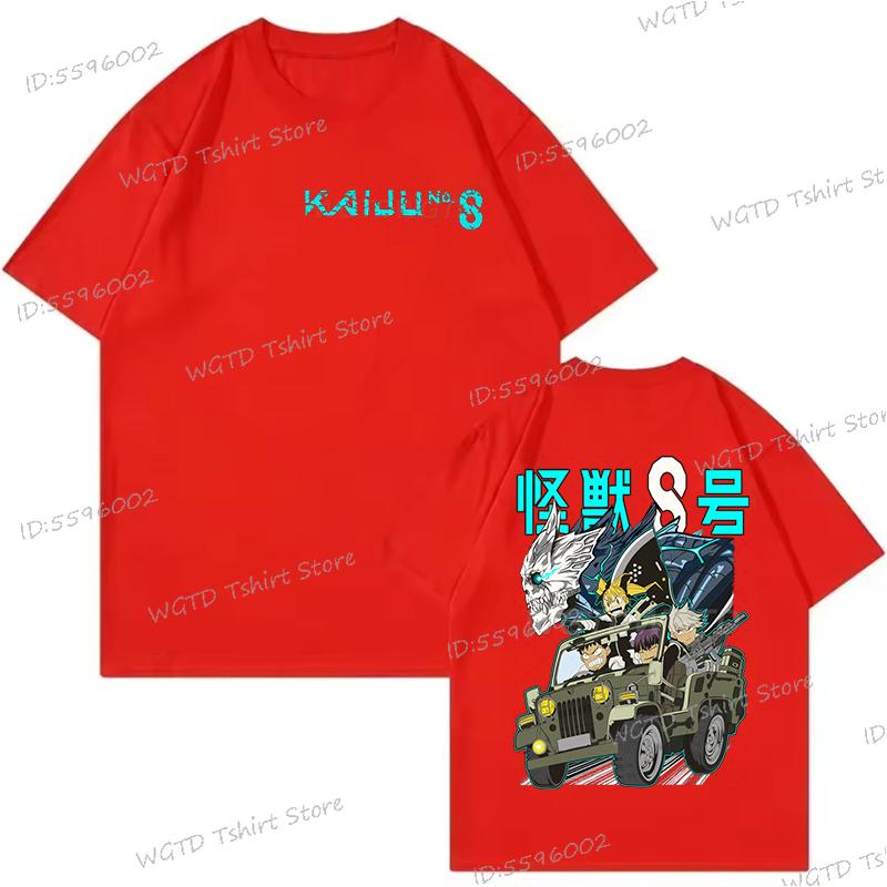 Men's Street Cool T-Shirt Tops Kaiju No 8 Fashion Casual Tops Anime Gift for Him Monster 8 Harajuku Streetwear Short Sleeve Tees