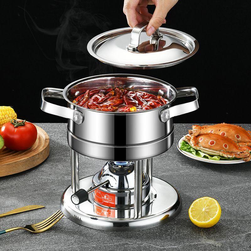 Chuangxingfa Commercial Stainless Steel Alcohol Hot Pot Stove Set