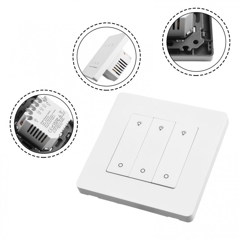 Smart Dimmer Switch For ZigBee Light Dimming Smart Life APP Dimmable 1-3Gang