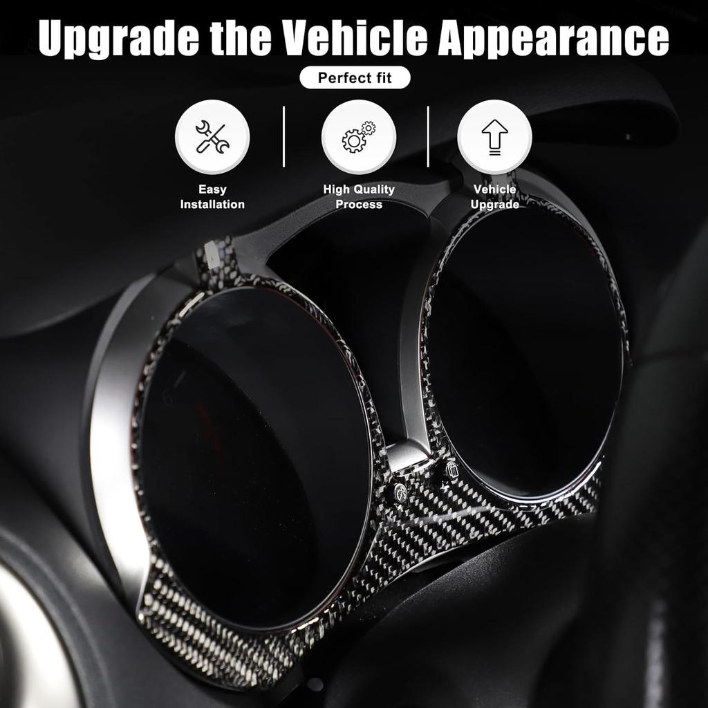 Car Dashboard Cover Trims for 2011-2019 Nissan Juke Infiniti ESQ Accessories Center Console Speedometer Cover Carbon Fiber Center Console Speedometer