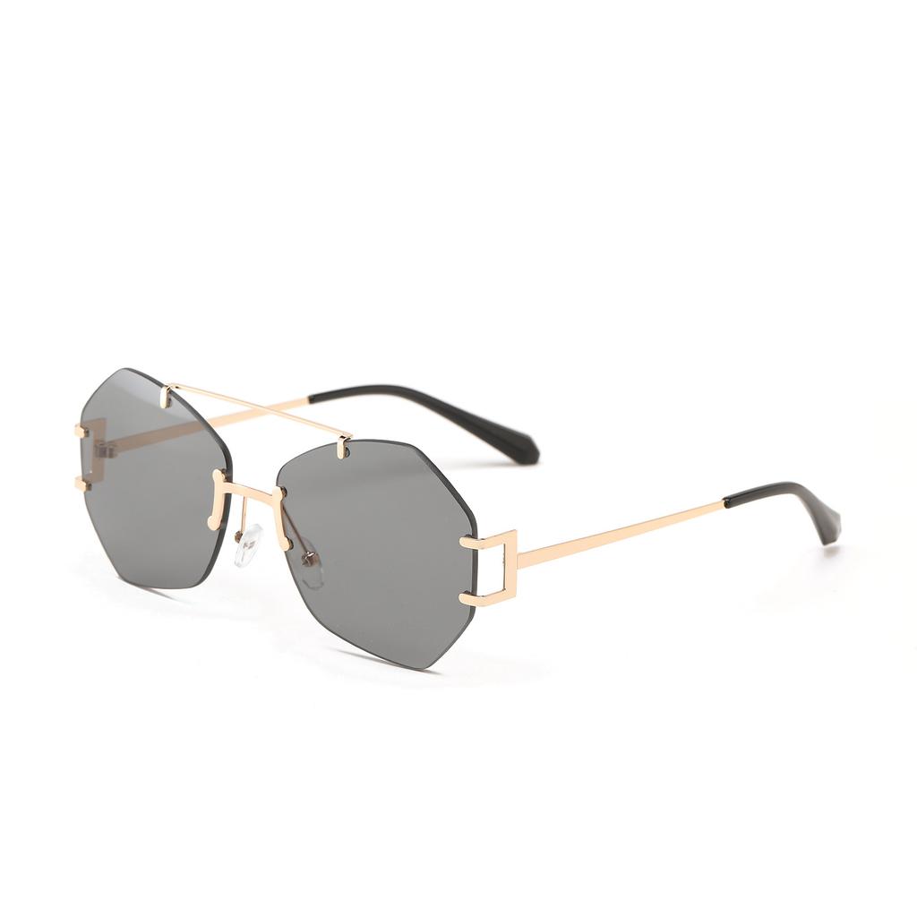 Brýle Ss0819 Nepravidelné Bezobroučkové Kovové Dvojitý Nosník Barevné Sluneční brýle Ženy, Sluneční brýle Muži