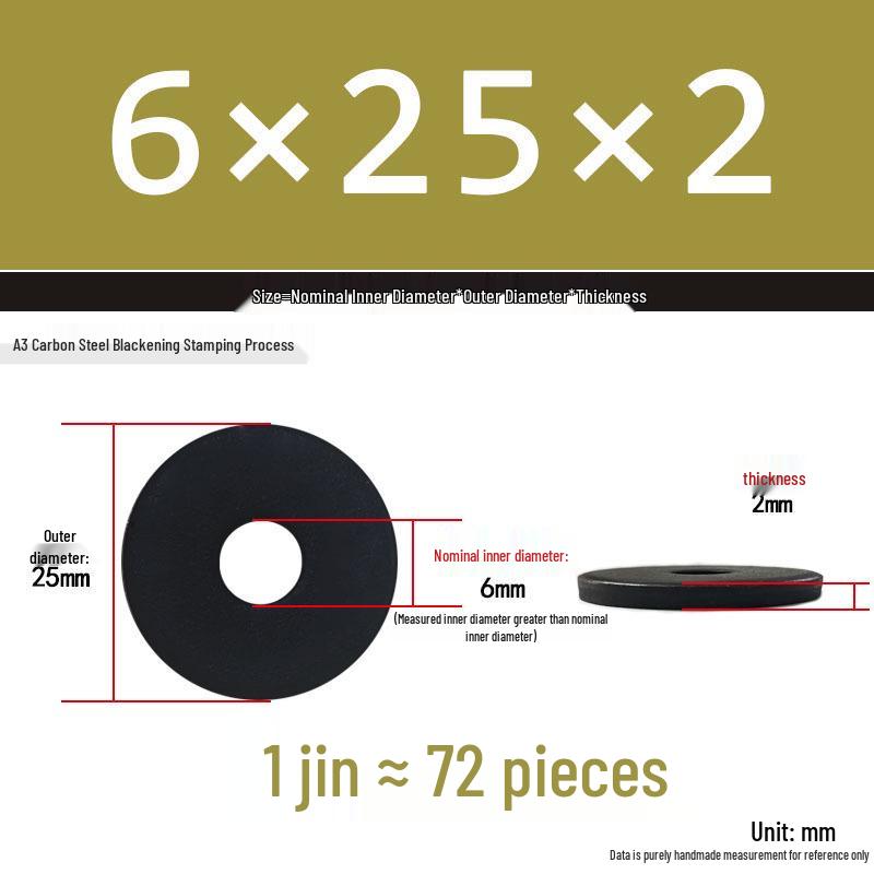 Thickened Black Flat Washer: Enhanced Round Metal Spacer for Home Use