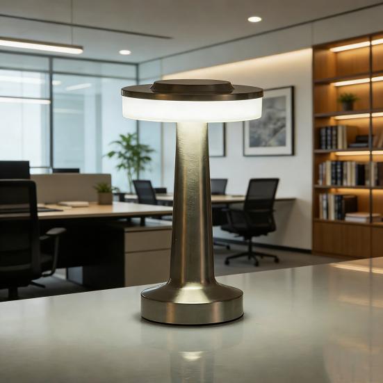 Cordless Metal Desk Lamp Adjustable Touch Control LED Table Lamp Portable Battery Powered Desk Light Bedroom Living Room Home Office Decor