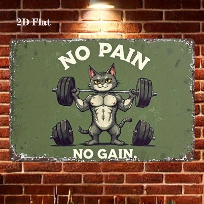 Fitness Motivation Metallblechschild Gewichtheben Fitness Poster Man Cave Garage Heimwanddekor 8x12 Zoll