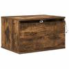 Wall Mounted Nightstand with RGB LED Lights Smoked Oak