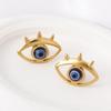 Cross-Border Oval Pearl Stud Earrings with Devil's Eye Design