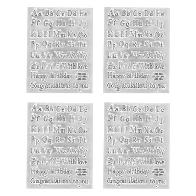4 BUC Ștampile Transparente Pastă de Amprentă Clară în Mod Repetat DIY TPR Litere Ștampile Decorative pentru Confecționarea Cardurilor