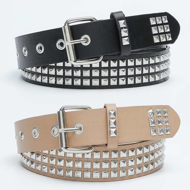 Trendiger Europäischer Stil Quadratische Perlenbesetzte Girly-Gürtel Edgy Trendiger Punk-Stil Einzigartige Coole Auffällige Damen-Gürtel