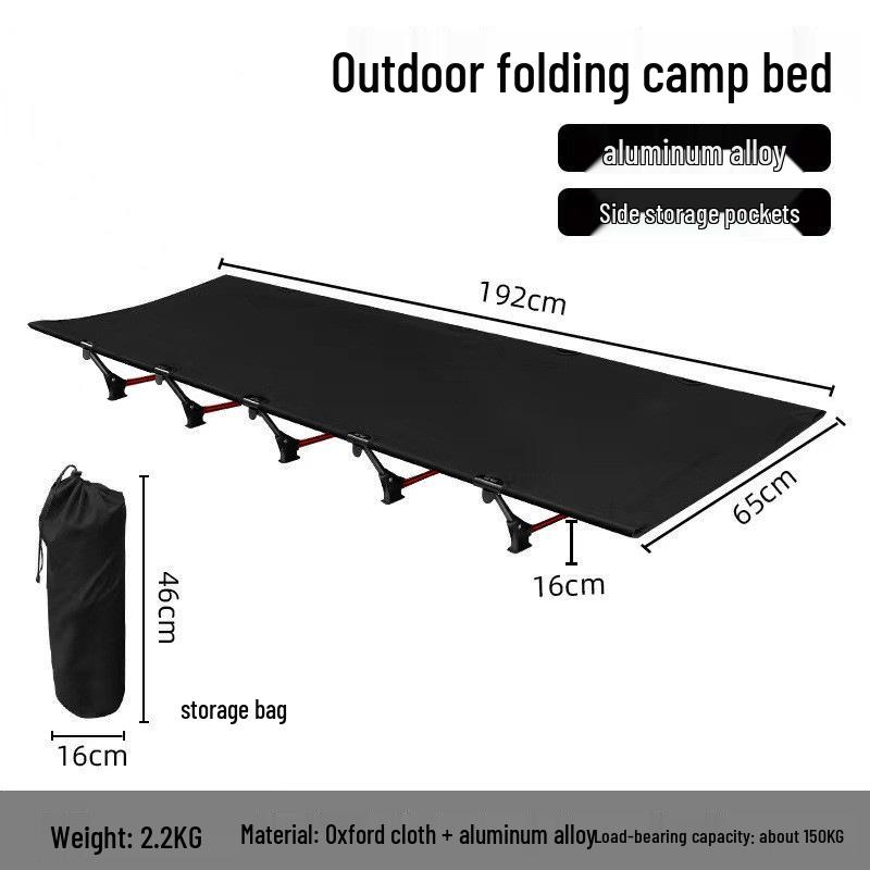 Adjustable Aluminum Folding Camping Bed with Oxford Cloth