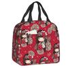 Custom Japanese Girl Sakura Kokeshi Doll Lunch Bag Men Women Warm Cooler Insulated Lunch Box for Kids School Children