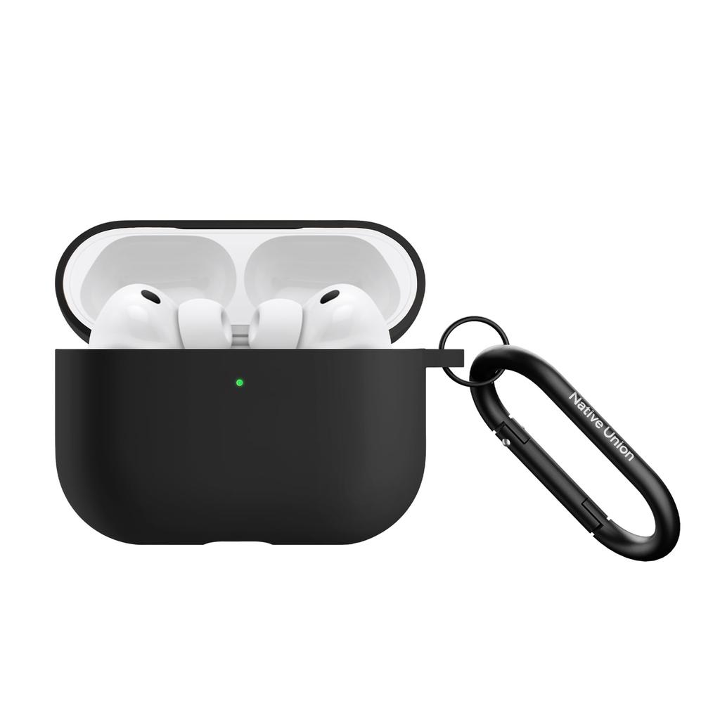 Native Union Active Case för AirPods Pro 3 - med Klämma för Fästning Överallt - Silkeslen Matt Silikonfodral (Svart)