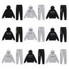 Farbverlauf Bestickter Hoodie Jogginganzug Set Paare Bequem Baumwollmischung Streetwear Lockerer Schnitt