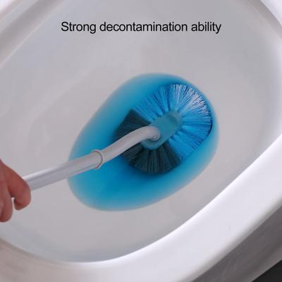 Long Handle Toilet Brush S-Shaped Toilet Bowl Brush Strong Cleaning Power Wall-Mountable Bathroom Brush