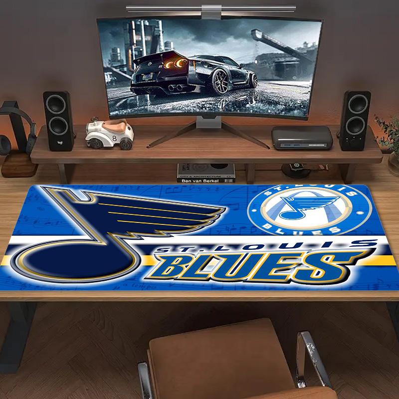 St. Louis Blues Logo Color Mouse Pad Large Gaming Table Cushion Non-slip Laptop Tablet Big Mousepad XXL Mat Mini PC Playmat With Lock Edge