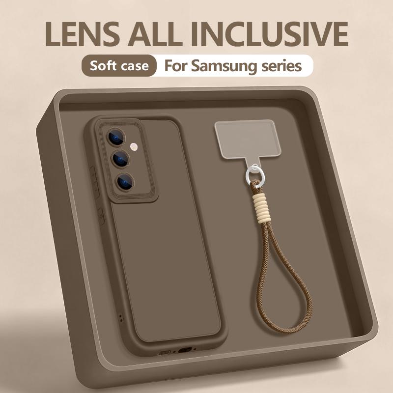 Soft TPU Lanyard Case For Samsung Galaxy S25 S24 FE S23 S22 Ultra S25 Edge A56 A26 A16 A17 A36 A55 A54 A15 5G Strap Phone Cover