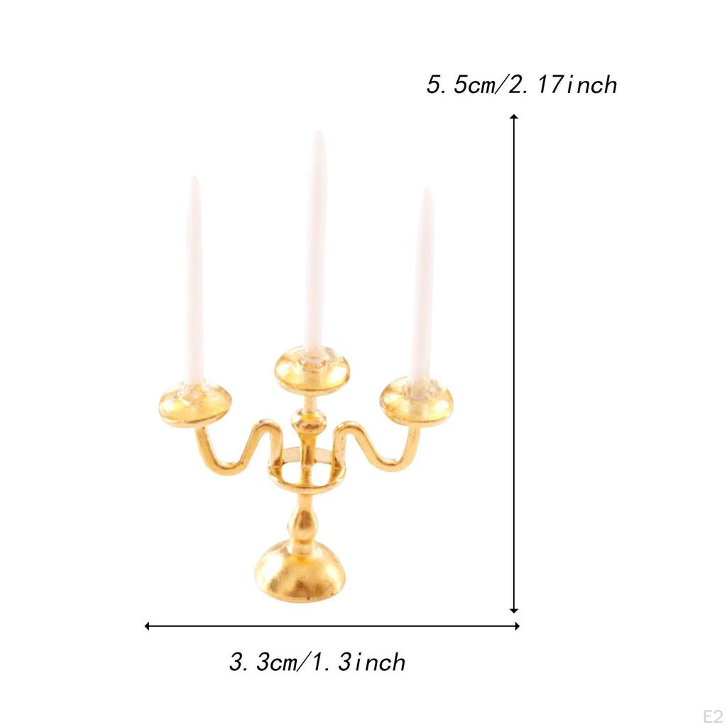 1/12 Dollhouse Candle Holder Doll House Candlestick Ornament Cute Miniature Model for Cabinet Table