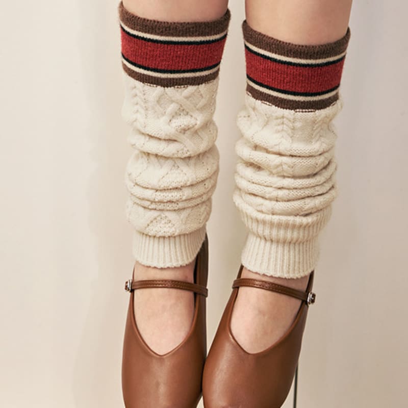 

носки биарриц [2 ШТ] гетры с пятью косами 2 цвета black