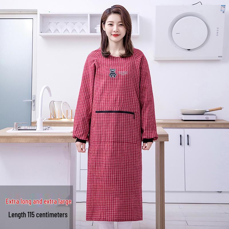 Knee-Length Long-Sleeve Kitchen Apron - Cooking Protective Clothing for Women & Men (2023)