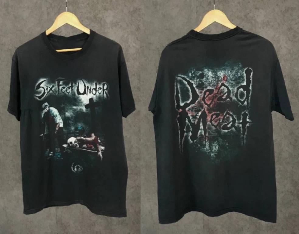 

Distressed Metal Band T-Shirt Six Feet Under 2008 Tour Vintage Graphic Tee L