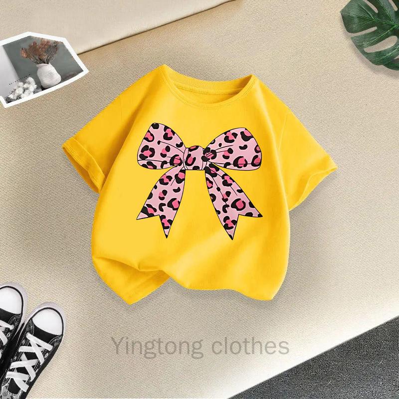 Neues Sommer-T-Shirt für Mädchen Kinder Kurzarm Cartoon Aufdruck Westlicher Stil Oberteil Lockerer Schnitt für Mädchen