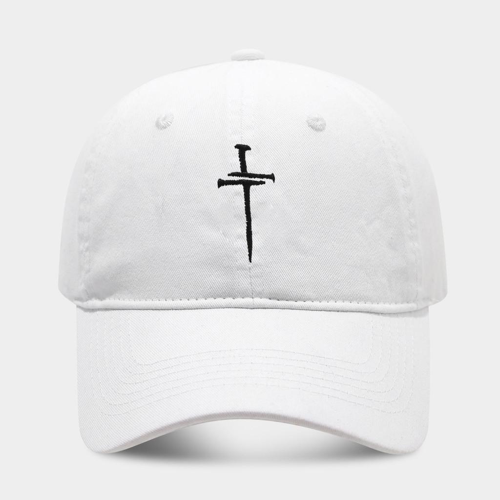 Streetwear Baseball Cap With Cross Stud Embroidery For Casual Men Women