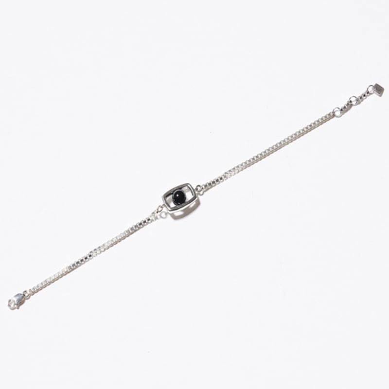 BONAFIDE JEWELRY Bracelet Rectangle OVNI Onyx (argent)