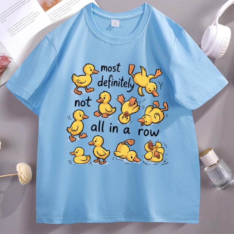 Funny Ducks Not All in A Row Graphic T Shirts Mental Health Cute Duck T Shirt Animal Trendy Short Sleeve Round Neck Tshirts Tops
