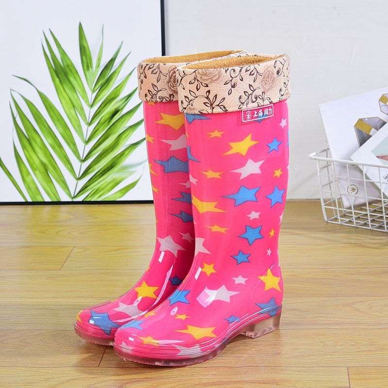 Kuchyňské vodní boty vysoké holínky protiskluzové a odolné proti opotřebení plastové gumové boty návleky vodní boty módní gumové boty boty do deště dámské sum