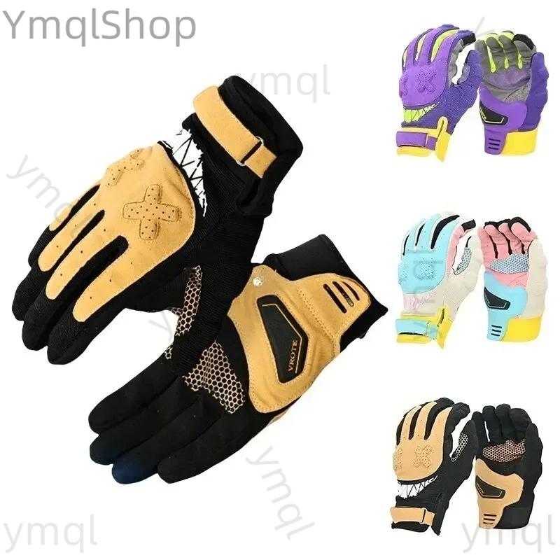 Motorradhandschuhe Touchscreen Herren Damen Fahrradhandschuhe Laufen Fitnessstudio Reiten Motorrad Fahrradhandschuhe Macaron Farbe