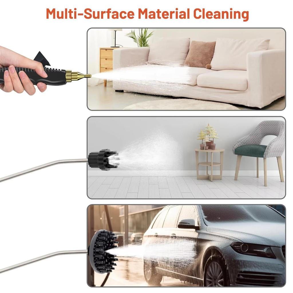 Limpiador de Vapor de Alta Temperatura – Tanque Grande para Campanas de Cocina, Limpieza de Coches, Esterilización y Uso Doméstico Resistente a Ácidos