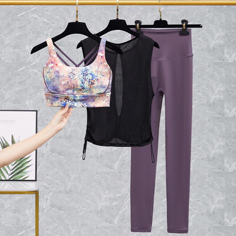 Lulu Women's Yoga Bra and High-Waist Fitness Pants Set - Spring/Summer Activewear