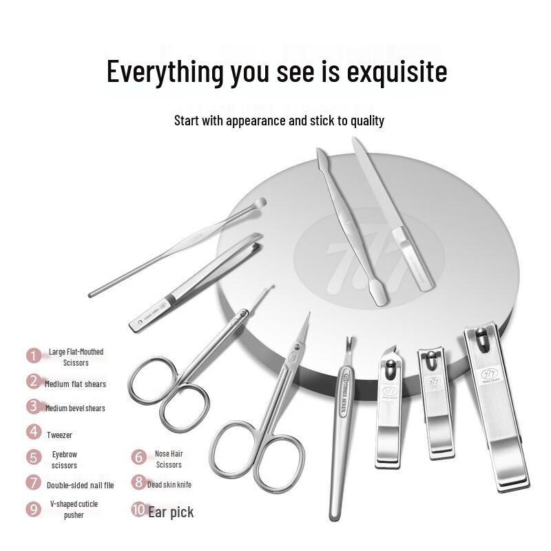 777 Premium 10-Piece Nail Care Set