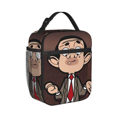 Mr Bean Lustige Cartoon Isolierte Lunchtaschen Groß Lunchbehälter Kühltasche Tragetasche Lunchbox Schule Picknick Aufbewahrungstaschen für Lebensmittel