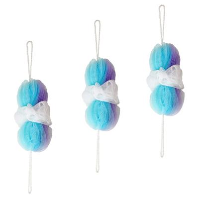 Esponja de Corpo para as Costas, Bola de Banho Azul Mesclado Esticável, Toalha de Banho Suave e Espessa R449B