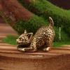 1PC retro brass mini kitten desktop decoration simulation animal brass kitten ornament