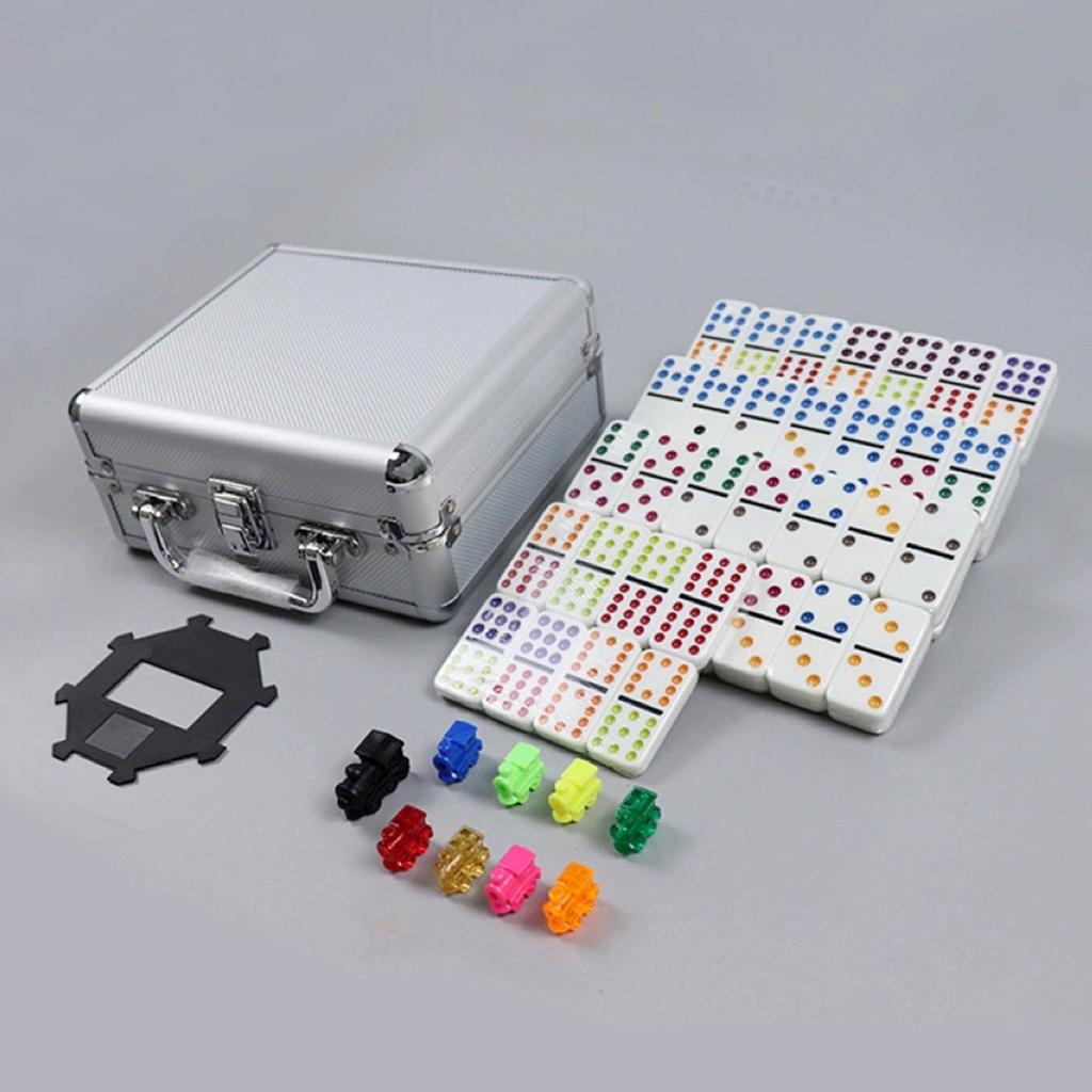 Mexican Train Dominoes Set,Dominoes Board Game,Educational Toy,91Tiles Toy,Classic Blocks Game for