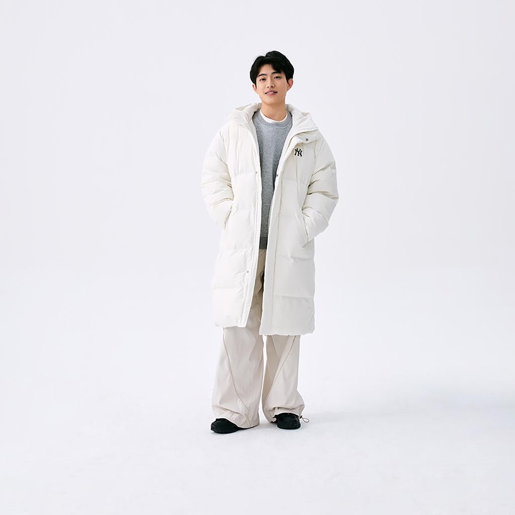 New MLB New York Yankees Basic Collection FW24 Down Jacket Unisex Ivory 3ADJB1846-50CRS