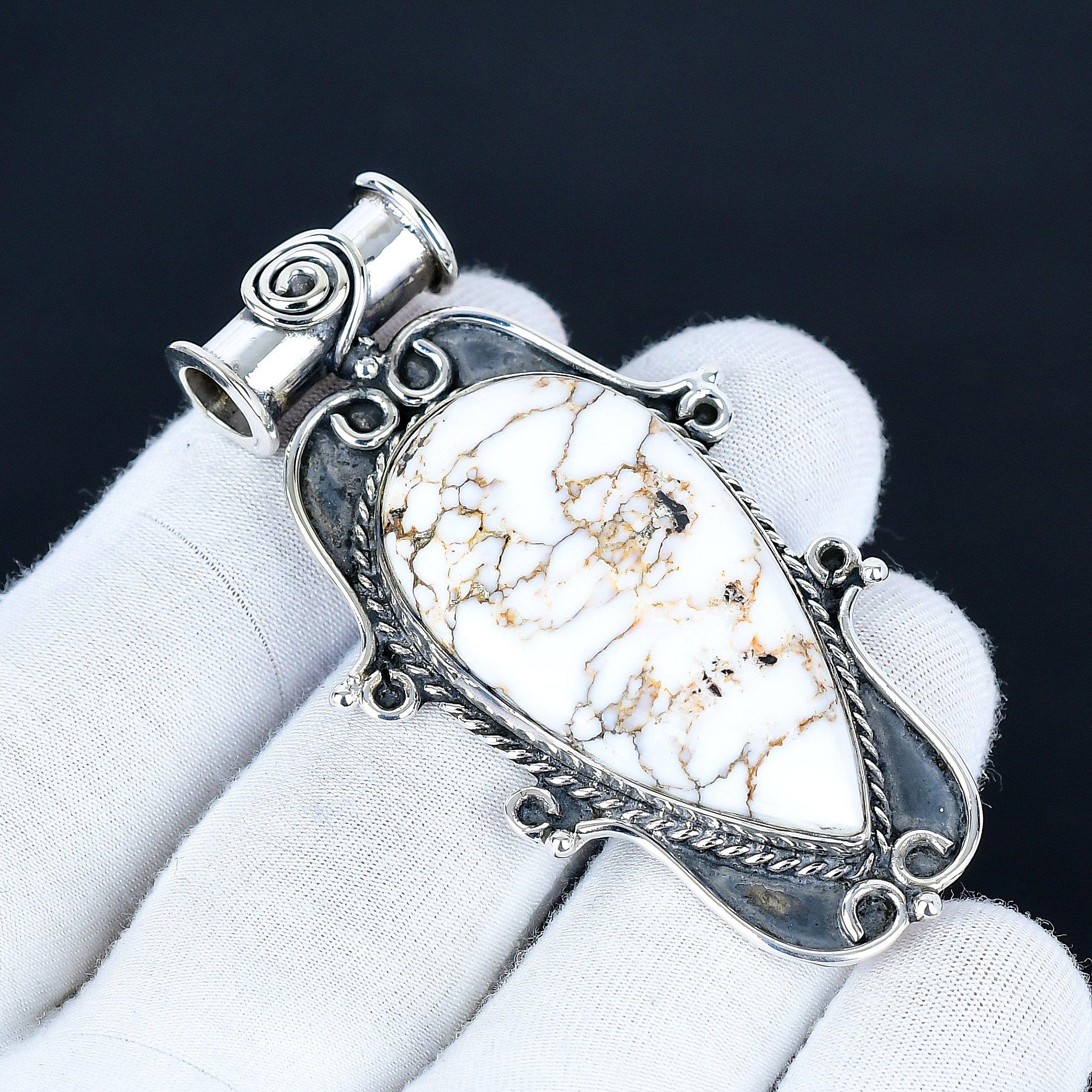 

Wild Horse Jasper Pendant, 925 Sterling Silver Handmade Jewelry, Wild Horse Silver Pendant, Party Wear Jewelry For Women s, Pendant Birthday Gift 7.5 Cm білий