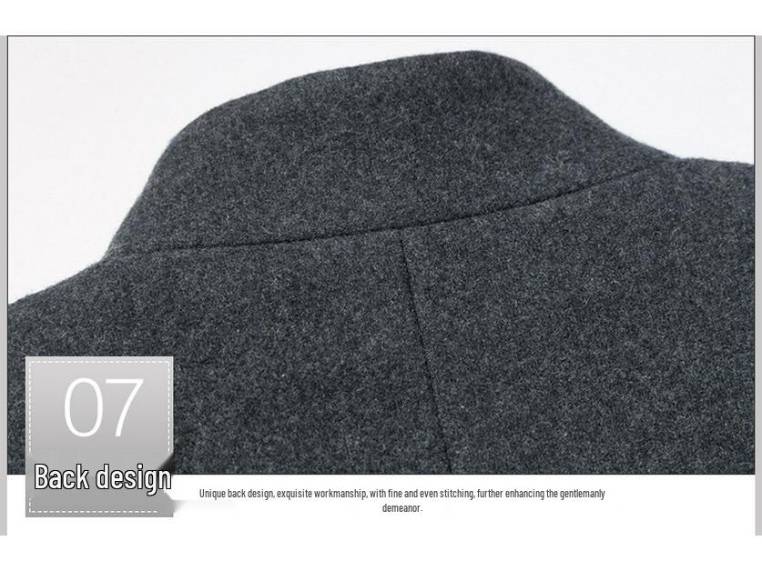 Men's Mid-Length Stand-up Collar Wool Blend Overcoat - Non-Iron Fashion Outerwear for Autumn/Winter 2020